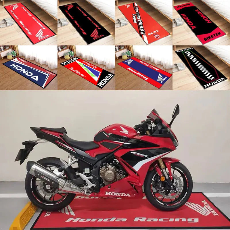 HONDA Motorrad Garagenteppich - Racing Moto Display Matte rutschfest für Garage und Wohnzimmer
