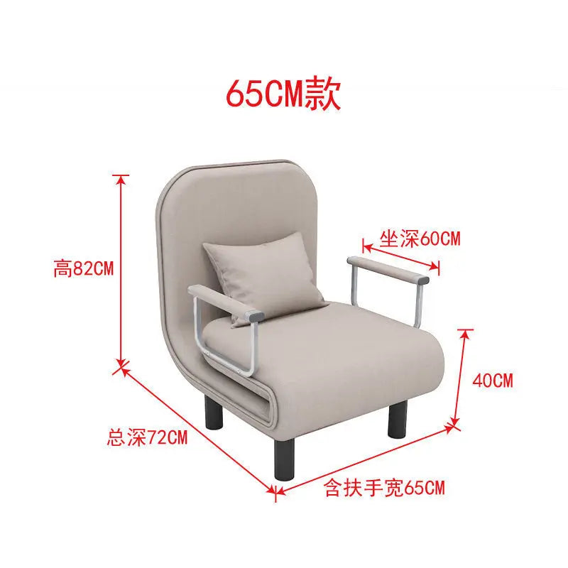 IHOME 65cm Graues Schlichtes Klappsofa-Bett