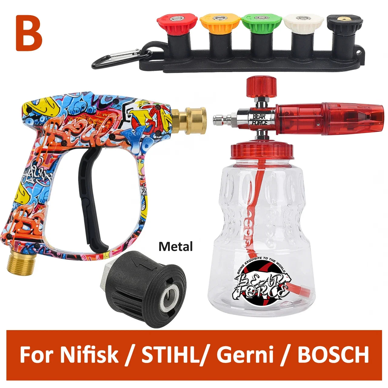 Hochdruckreiniger-Pistolen-Kit - Schnellkupplungen & Düsen für Kärcher, Nilfisk, Bosch