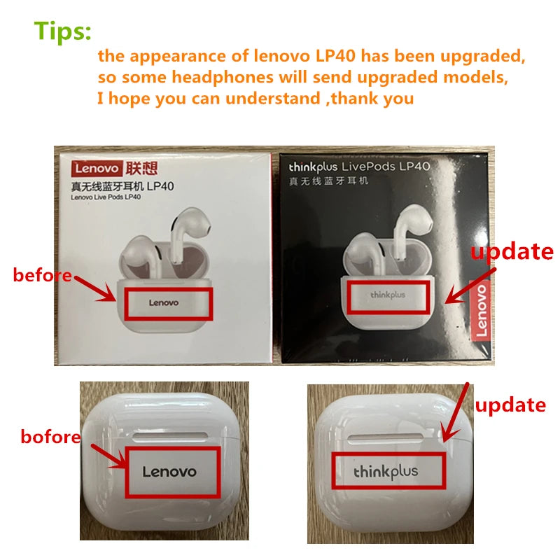 Original Lenovo LP40 Kabellose Kopfhörer