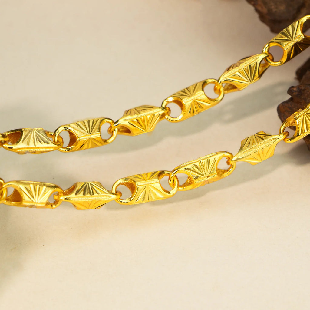 Luxus Echtgold Schmuck 24k Zertifizierte Quadrat-Halskette
