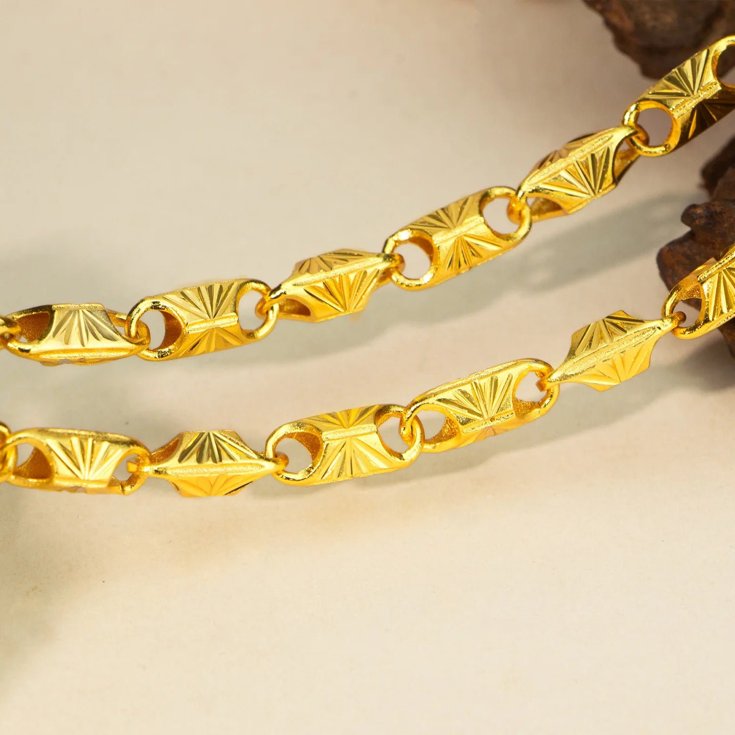 Luxus Echtgold Schmuck 24k Zertifizierte Quadrat-Halskette