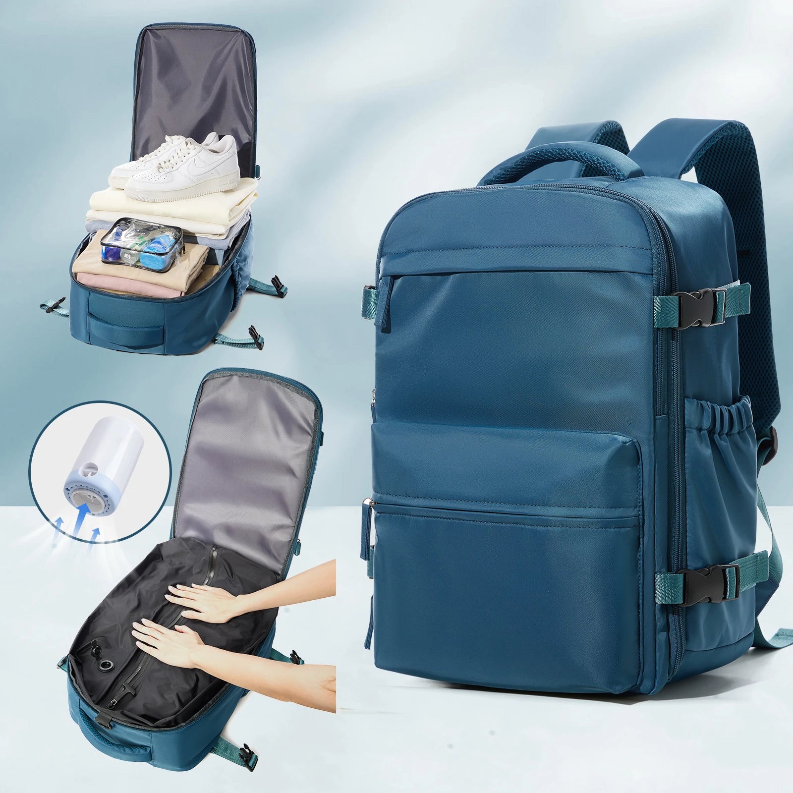 Vakuum Rucksack Reisetasche für Herren Große Kapazität Business Laptop Rucksack Damen Herren Erweiterbarer Rucksack Schultasche