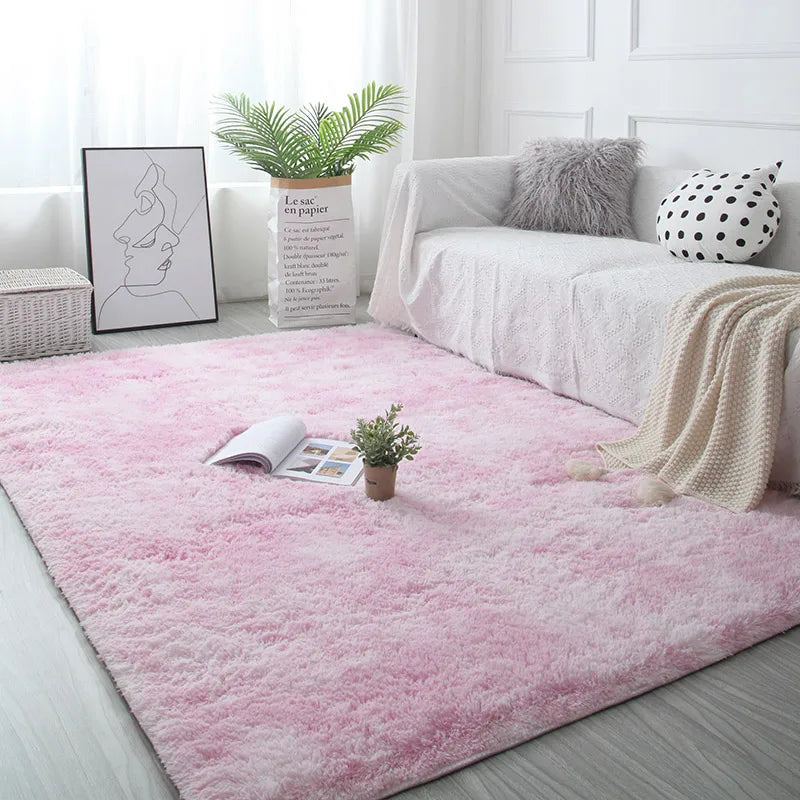 Weißer Flauschiger Teppich - Moderner Hochflor Teppich für Wohnzimmer, Schlafzimmer und Kinderzimmer