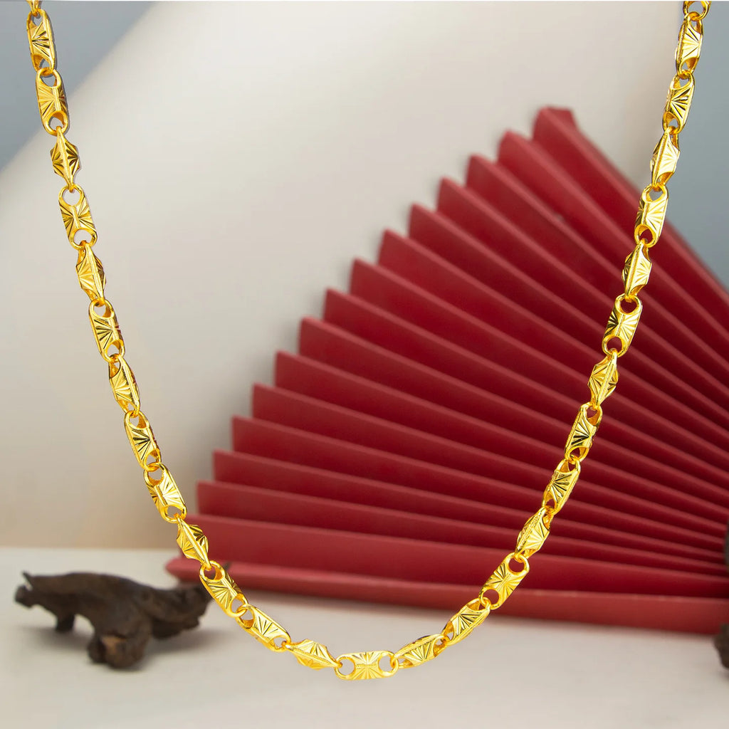 Luxus Echtgold Schmuck 24k Zertifizierte Quadrat-Halskette