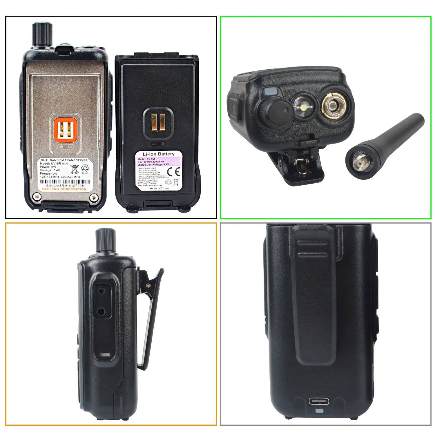 2er-Pack Baofeng UV-5R Mini Walkie-Talkie