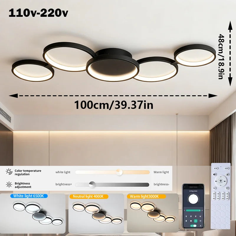 LED Deckenleuchte 110V-220V 3 Farben App Bluetooth Dimmbar