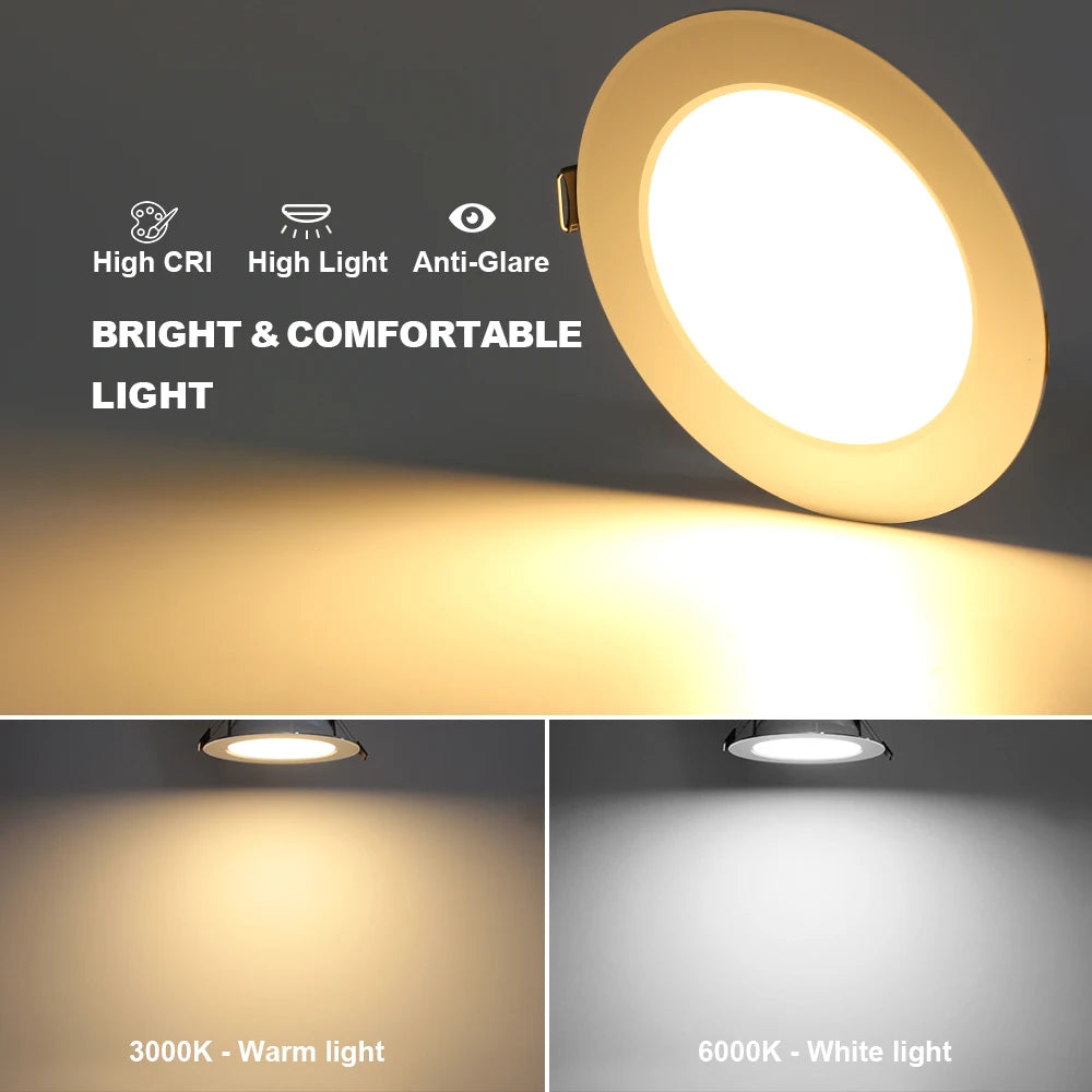 10er-Pack LED Downlight 220V Einbau Rund