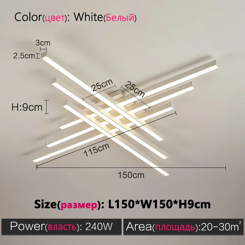 Schwarzer Quadratischer Kronleuchter Schlafzimmer Lampe