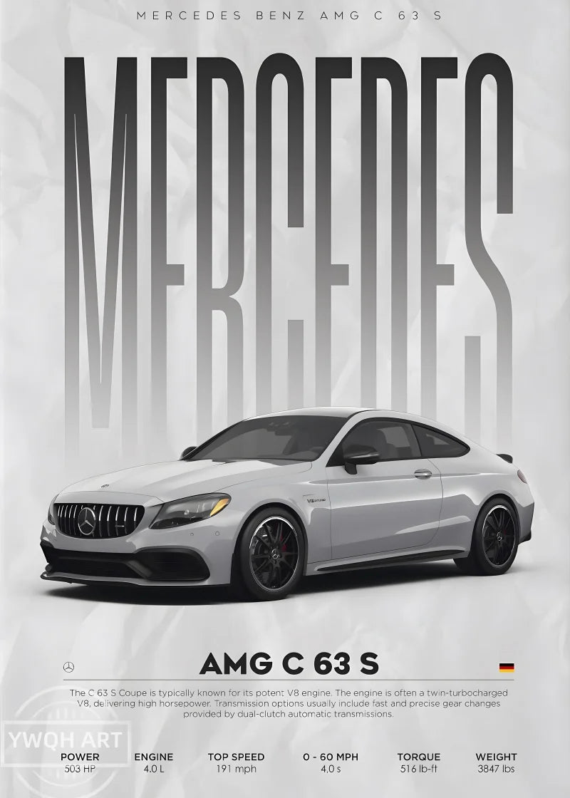 Berühmte Autos Poster - S14 F430 SF90 AMG GT R34 F40 Leinwand Wandkunst für Wohnzimmer