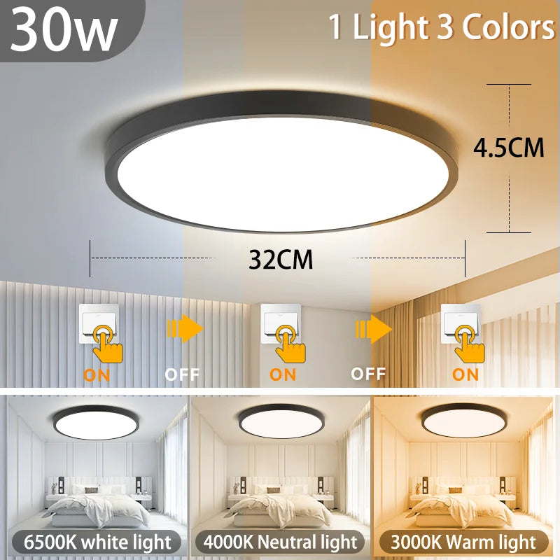 LED Deckenlampe AC220V 3 Farben Dimmbar