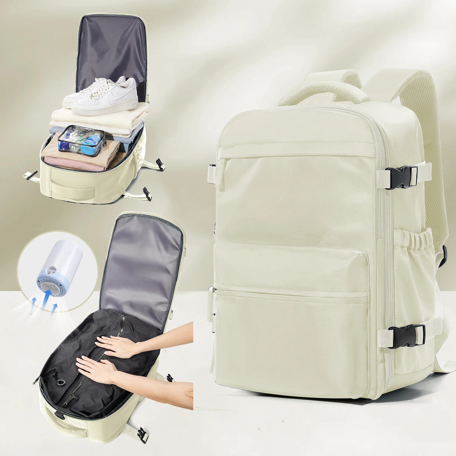 Vakuum Rucksack Reisetasche - Erweiterbarer Business Laptop Rucksack