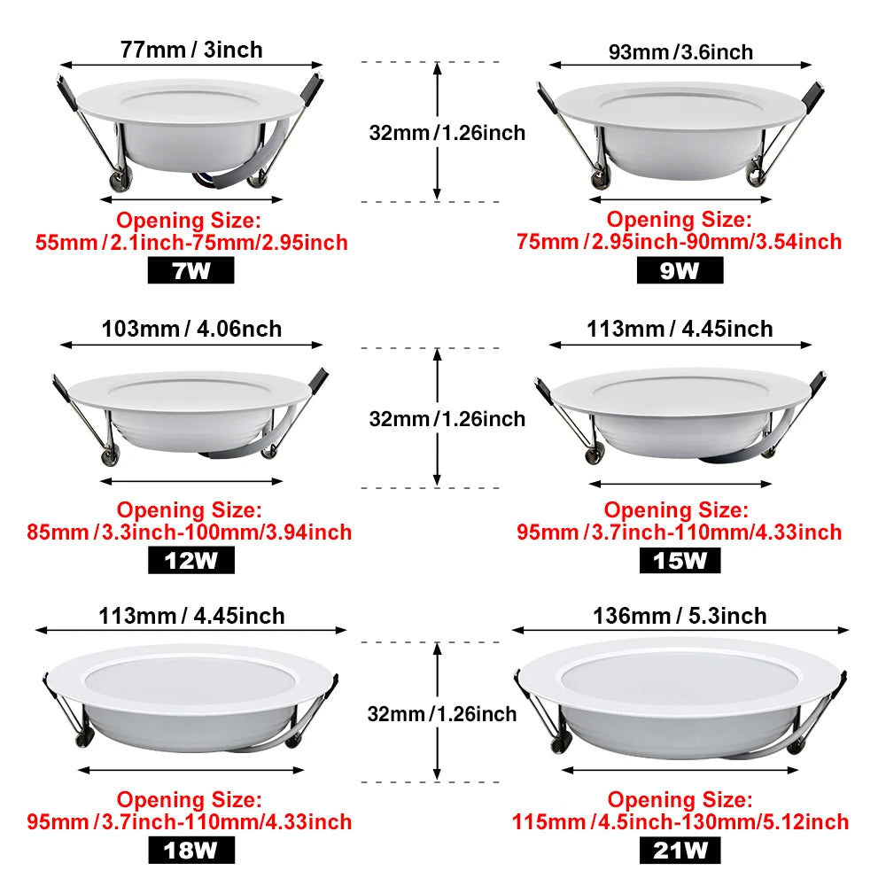 10er-Pack LED Downlight 220V Einbau Rund