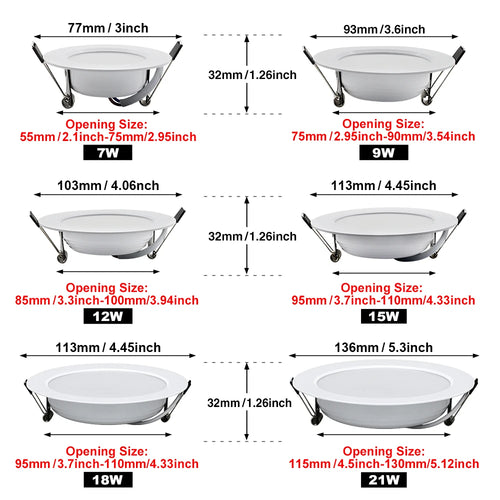 10er-Pack LED Downlight 220V Einbau Rund