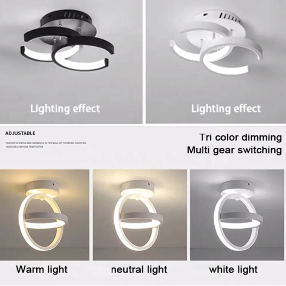 Moderne LED Deckenleuchte 2 Ringe