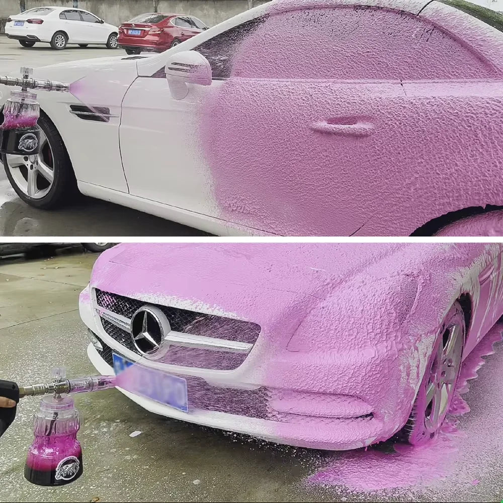 Foam Cannon with Double Tip Attachment Adjustable Pressure Washer Foam Blaster with with Dual-Connector Accessory, Green Sprayer