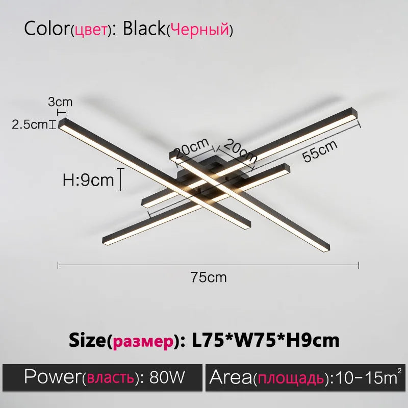 Schwarzer Quadratischer Kronleuchter Schlafzimmer Lampe