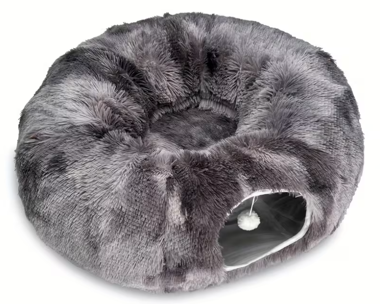 Plüsch 2-in-1 Katzen Tunnelbett