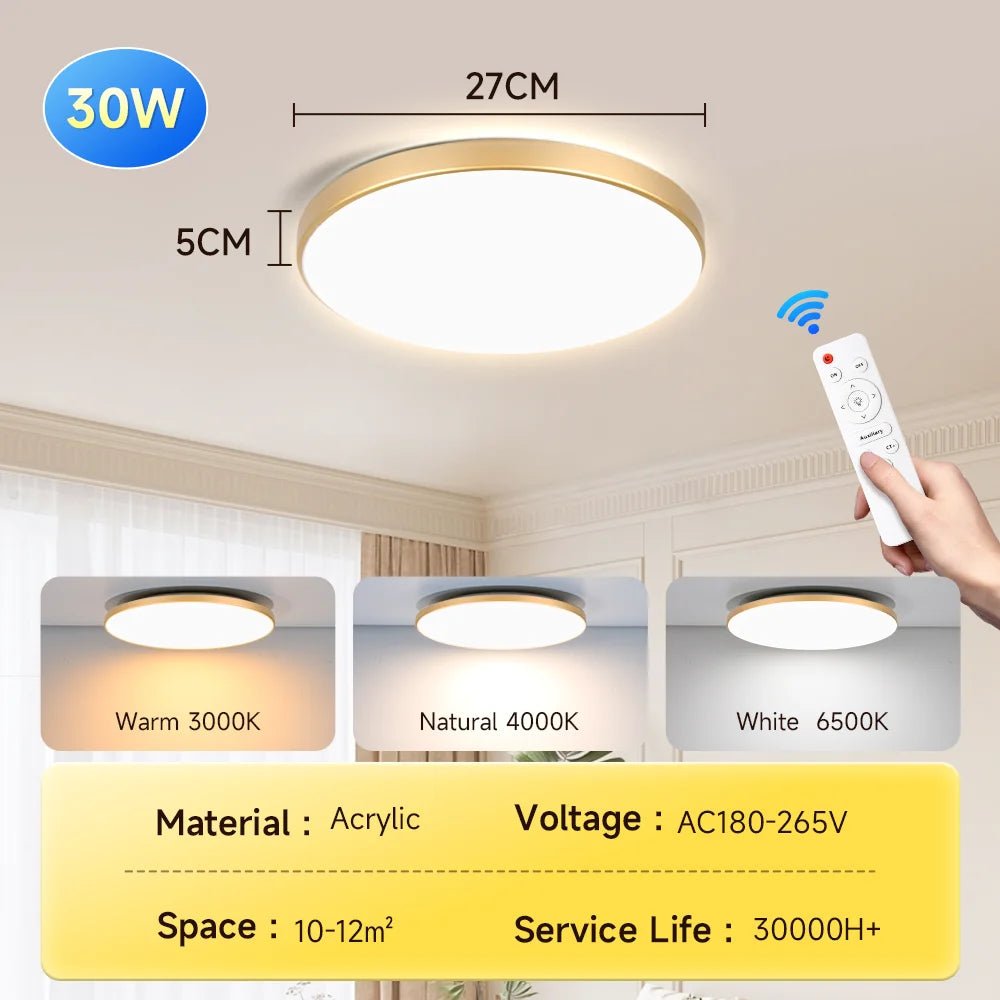 LED Deckenlampe AC220V 3 Farben Dimmbar