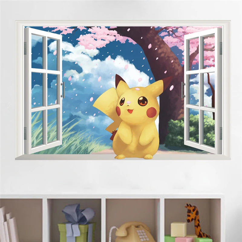 Cartoon Pokemon Pikachu Wandaufkleber