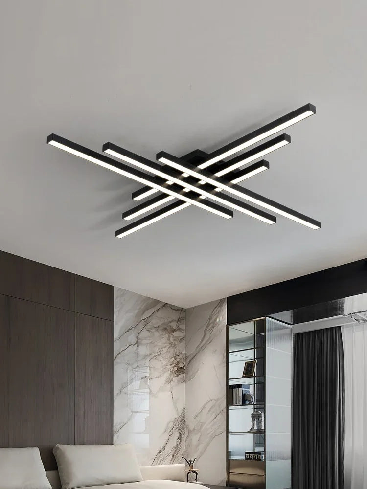 Schwarzer Quadratischer Kronleuchter Schlafzimmer Lampe