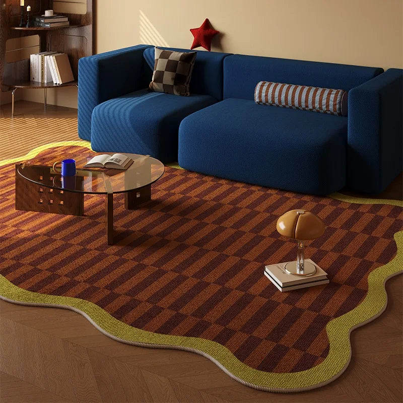 Retro Modern Gestreifter Wohnzimmer Teppich