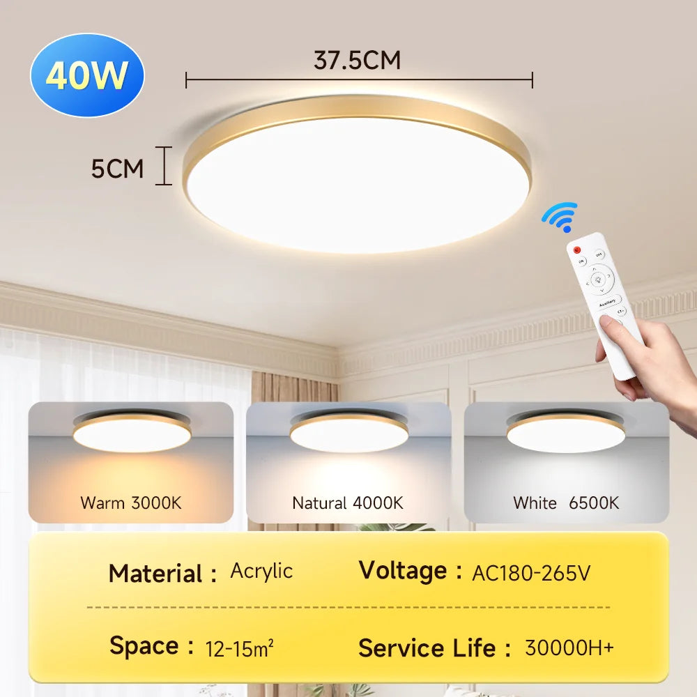 LED Deckenlampe AC220V 3 Farben Dimmbar
