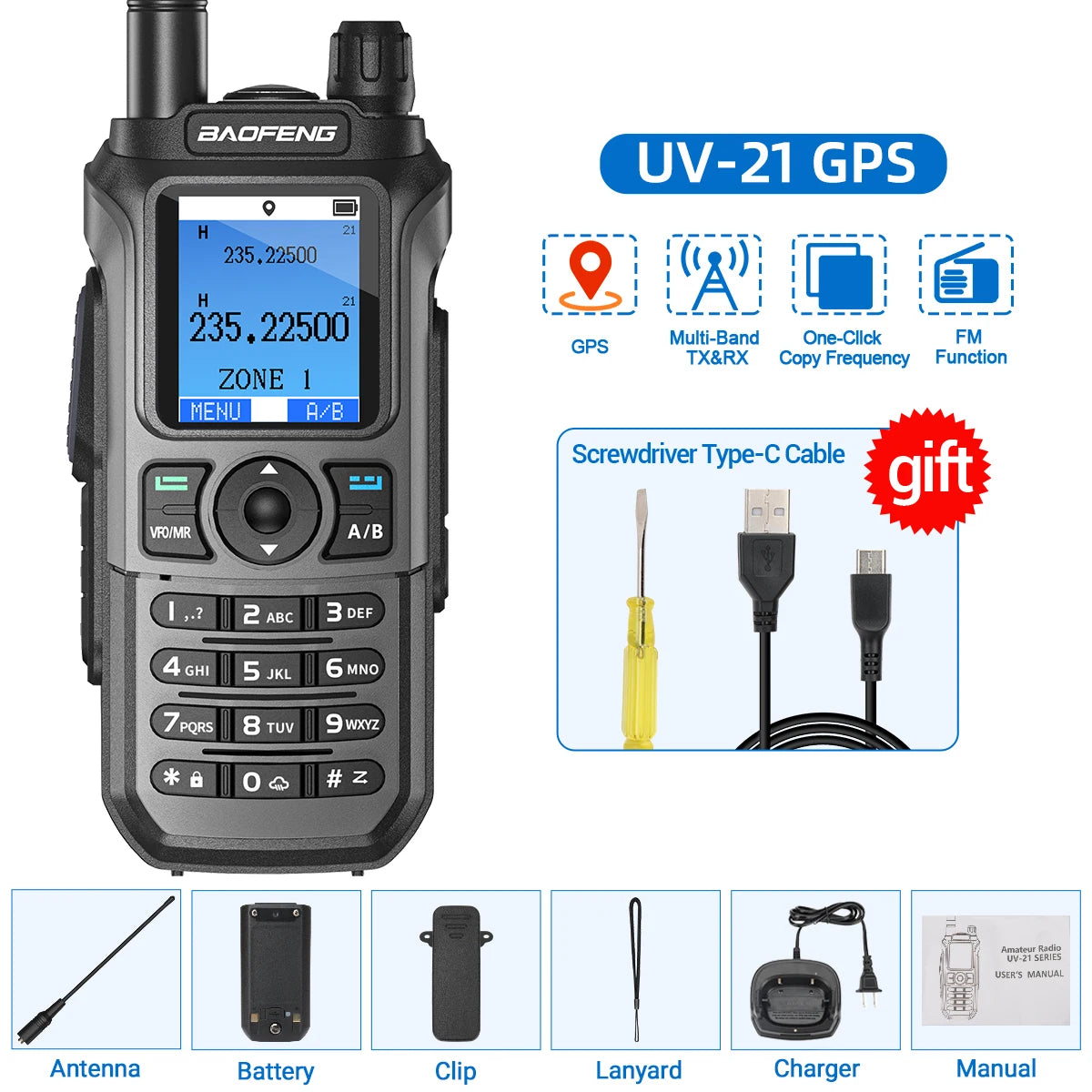 Baofeng UV 21 Pro Walkie-Talkie mit Wireless Copy