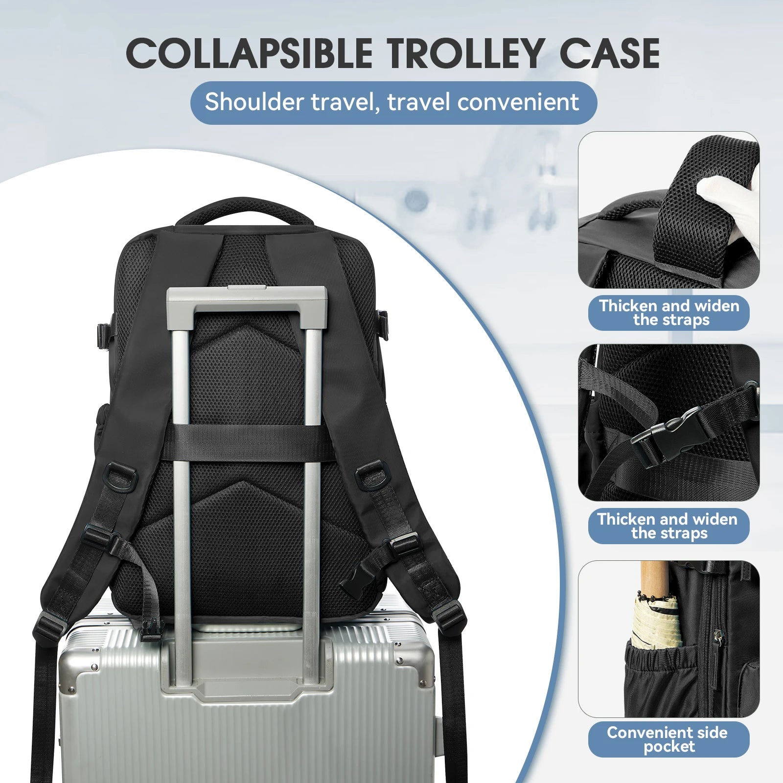 Vakuum Rucksack Reisetasche - Erweiterbarer Business Laptop Rucksack