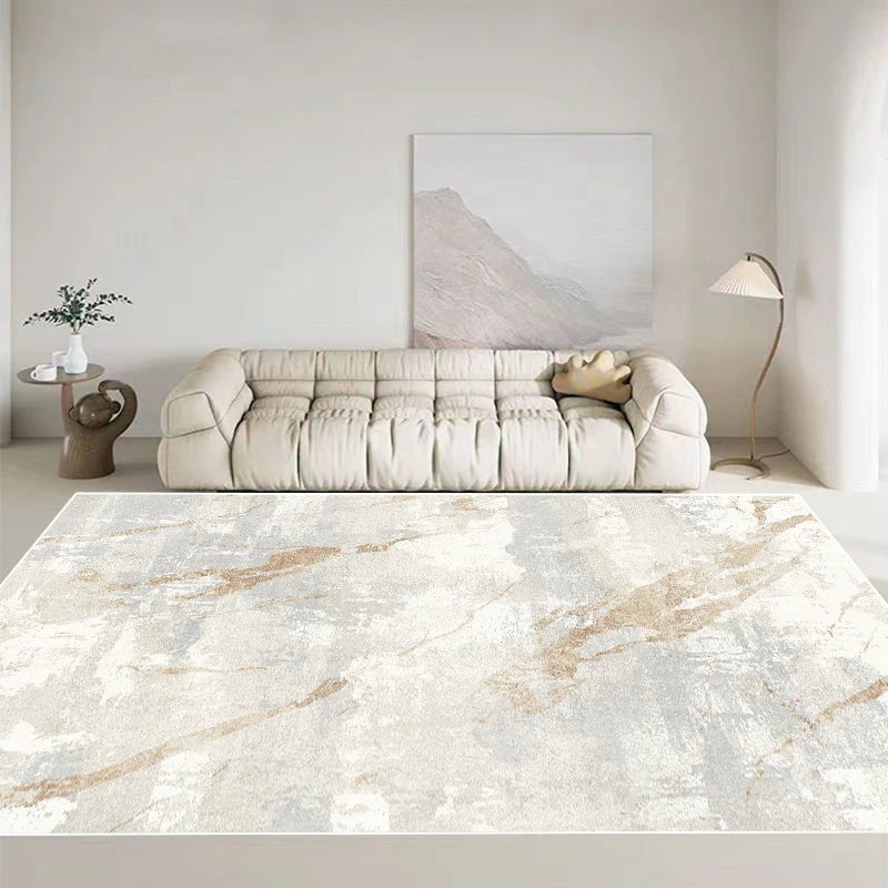 Luxus Wohnzimmer Teppich Grau - Moderner Flur Teppich waschbar für Schlafzimmer und Wohnbereich