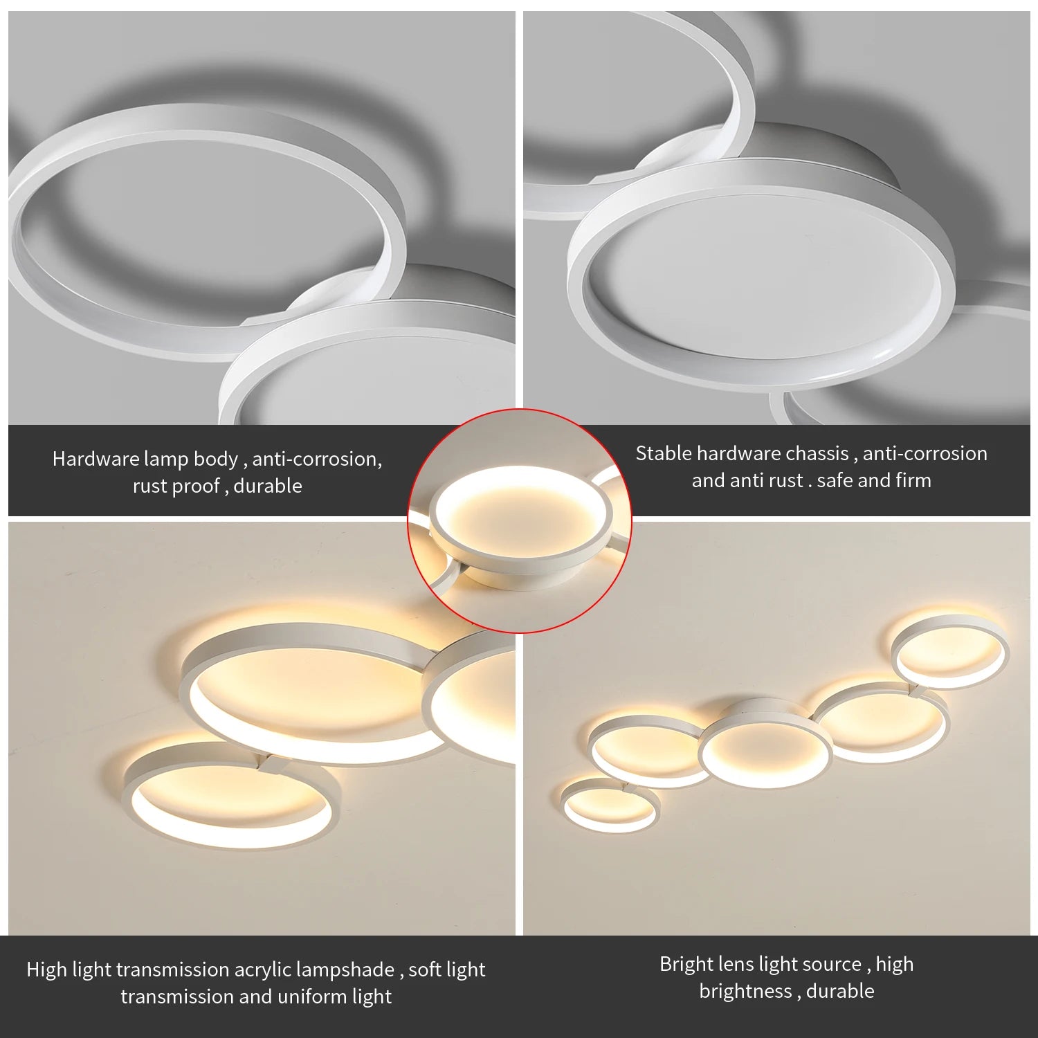 LED Deckenleuchte 110V-220V 3 Farben App Bluetooth Dimmbar