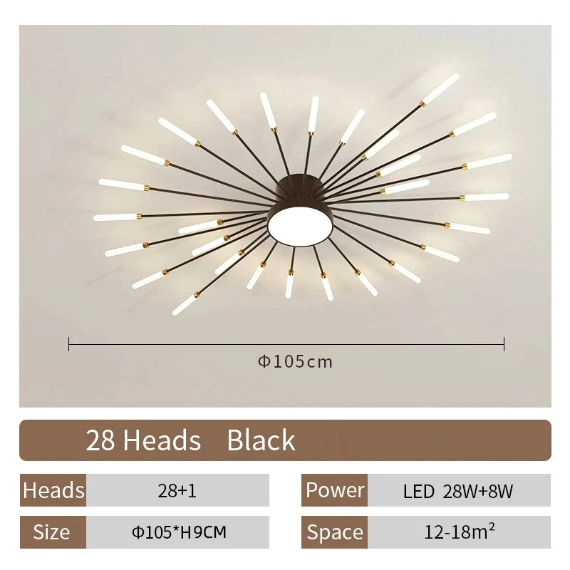 Moderne Designer LED Deckenlampe - Kreative Spiral-Leuchte für Wohnzimmer und Esszimmer