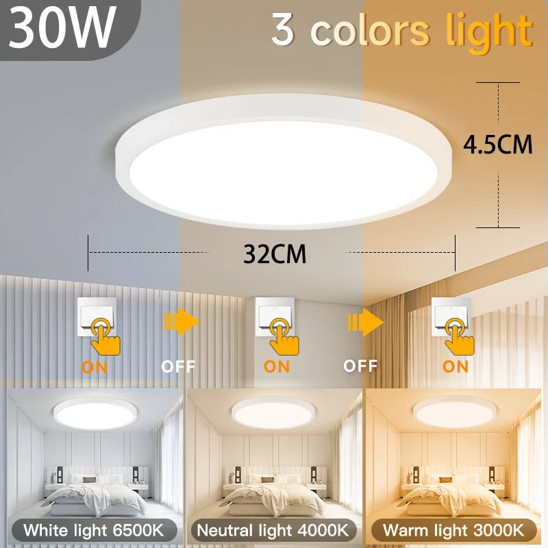 LED Deckenlampe AC220V 3 Farben Dimmbar