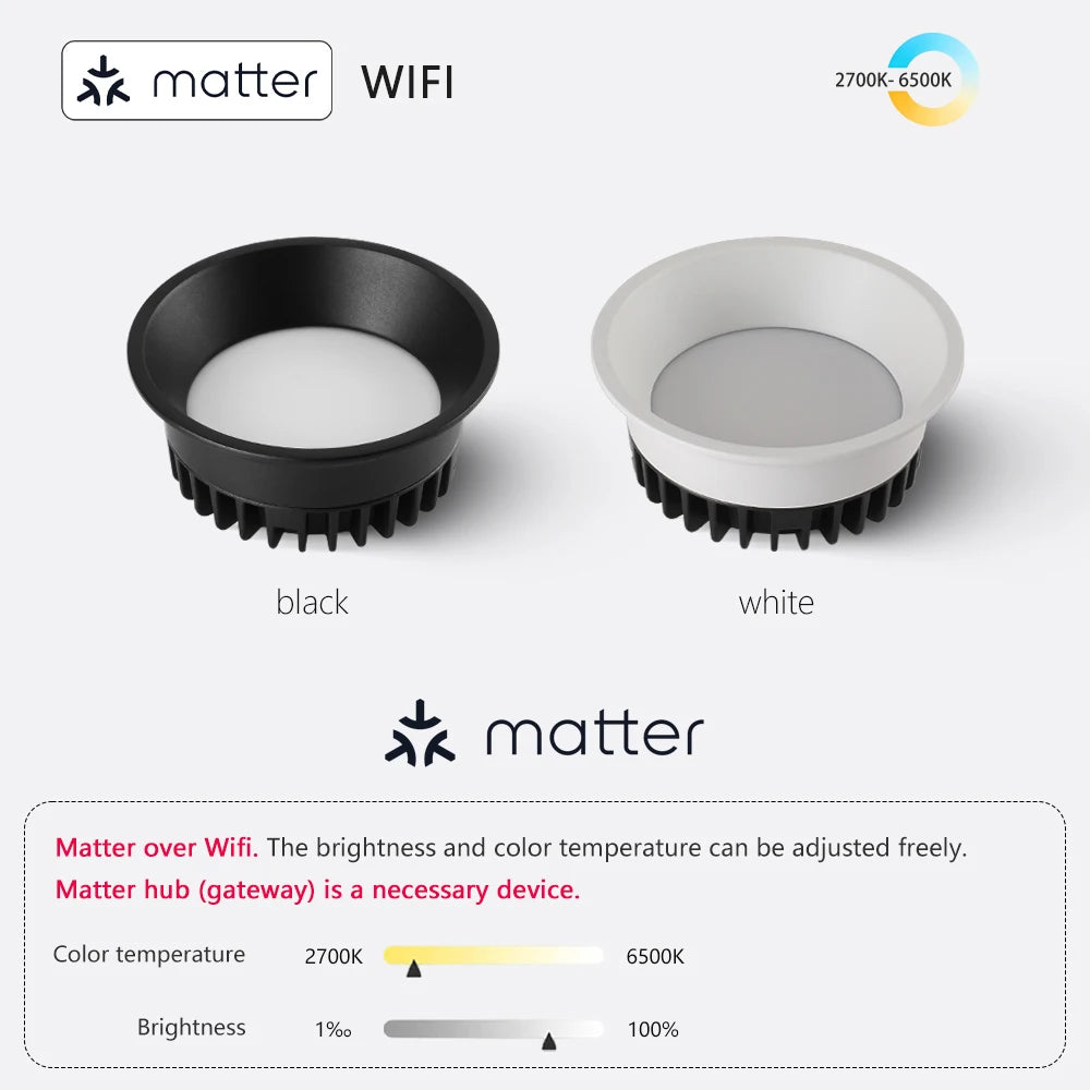 Zigbee 5 CCT Schaltbar Matter DALI Einbau-LED Schmaler Rand