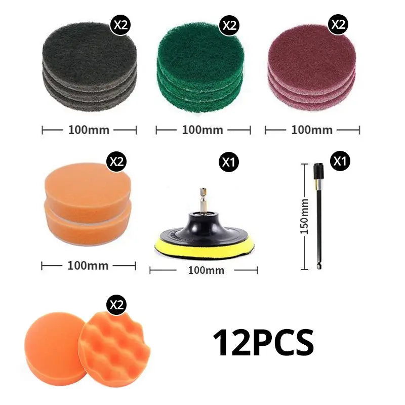 12-teiliges Bohrmaschinen-Bürsten-Set