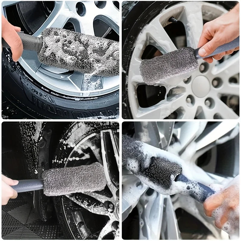 11-teiliges Mikrofaser Auto-Reinigungsset - Reifenbürste, Kratzerentferner & Detailing-Schwämme