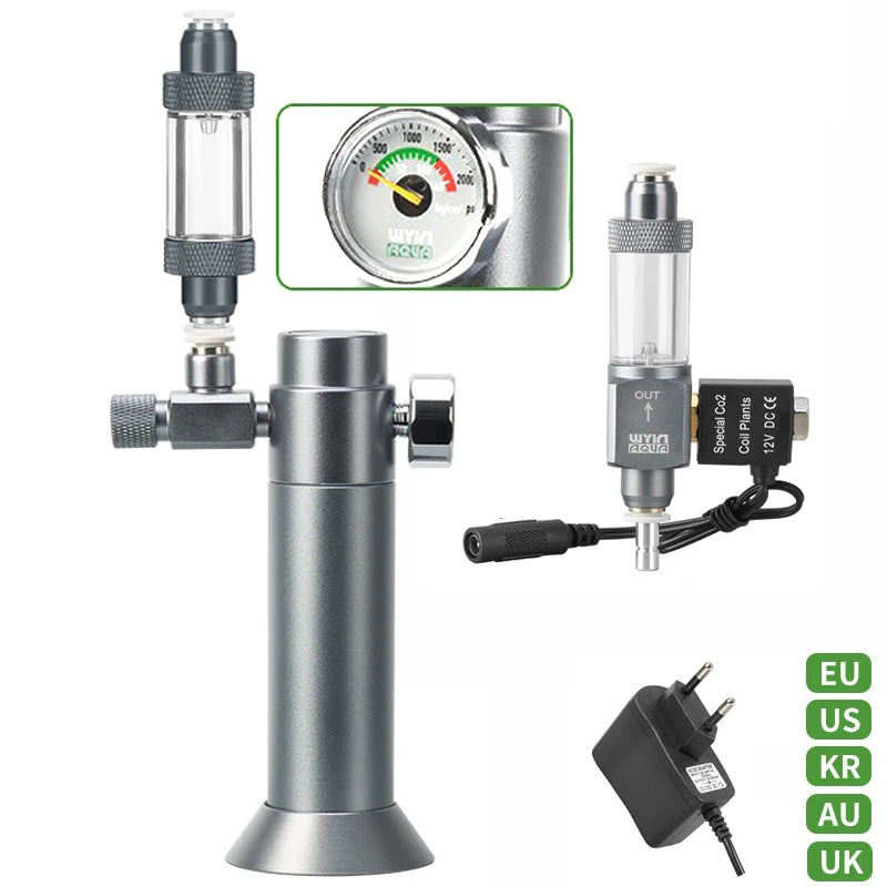 Aquarium CO2 Druckminderer Set – Magnetventil mit Blasenzähler