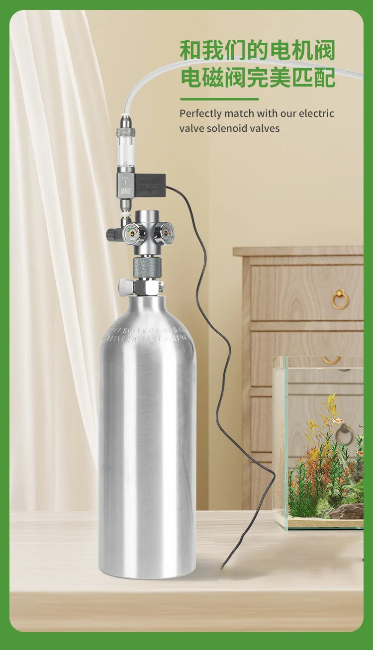 Aquarium DIY CO2 Pressure Reducing Valve Quick Insertion Bubble Gauge Electromagnetic Valve Fish Tank CO2 Regulator Equipment