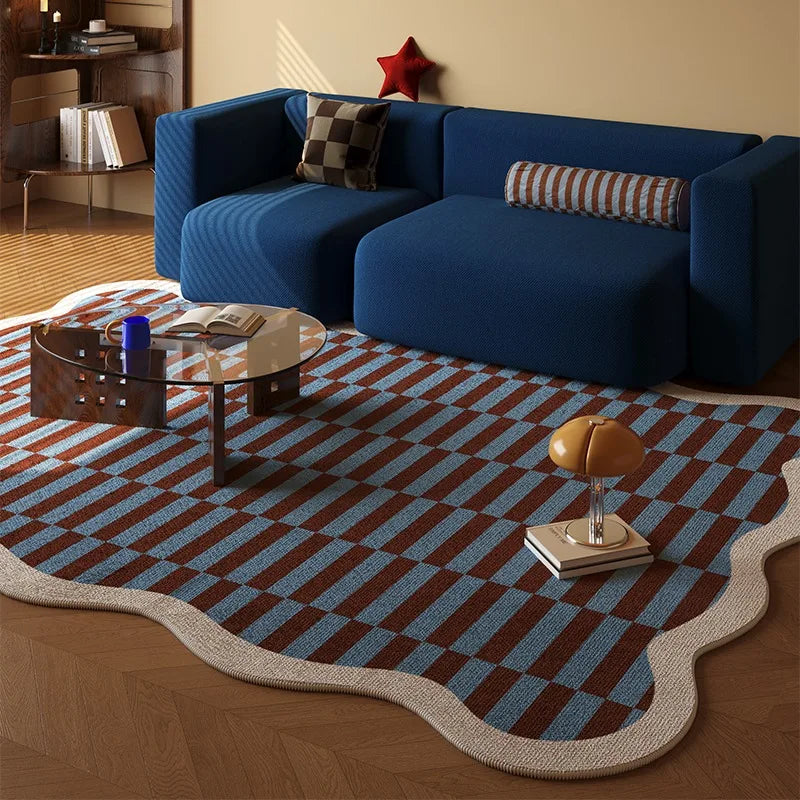 Retro Modern Gestreifter Wohnzimmer Teppich
