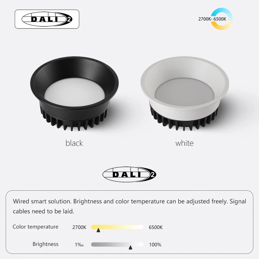 Zigbee 5 CCT Schaltbar Matter DALI Einbau-LED Schmaler Rand