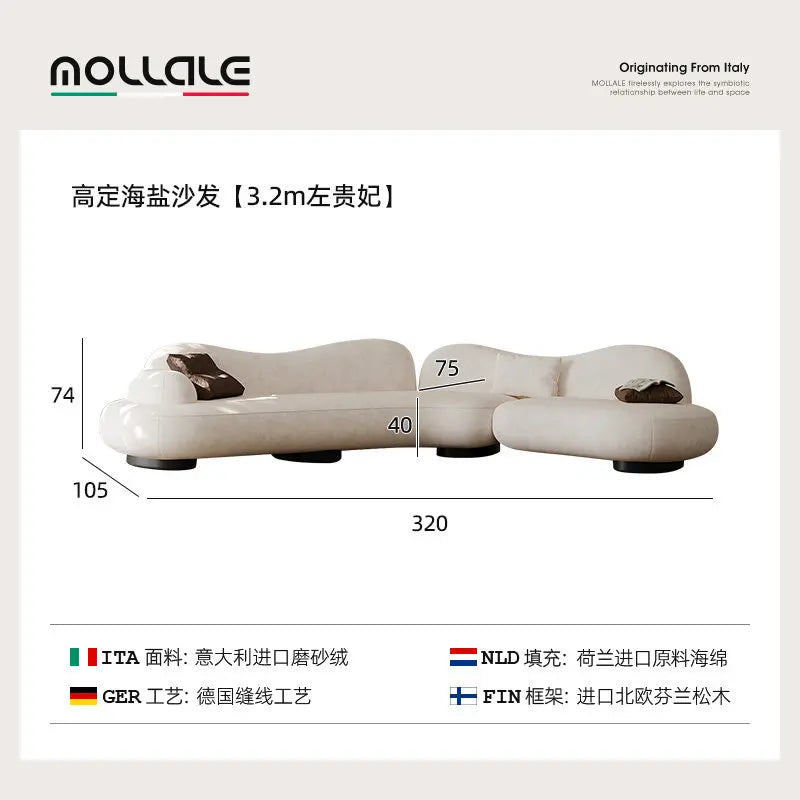 Sectional Modern Living Room Sofas Lazy Floor White Curved Living Room Sofas Relaxing Designer Muebles Postmodern Furniture