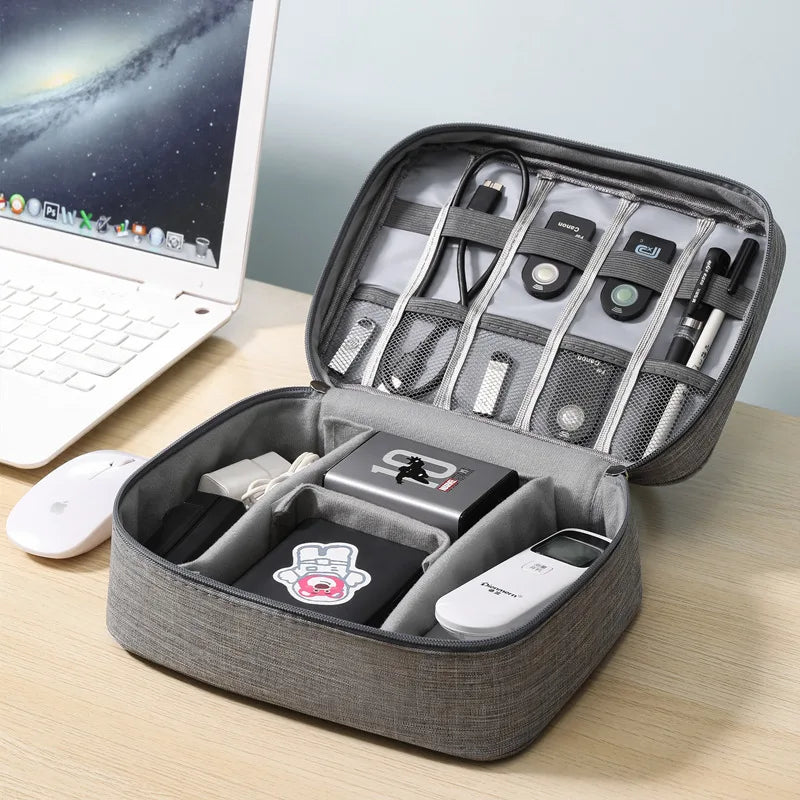 Reise Elektronik Organizer Tasche - Multifunktionale Aufbewahrung für Kopfhörer, Kabel und Zubehör