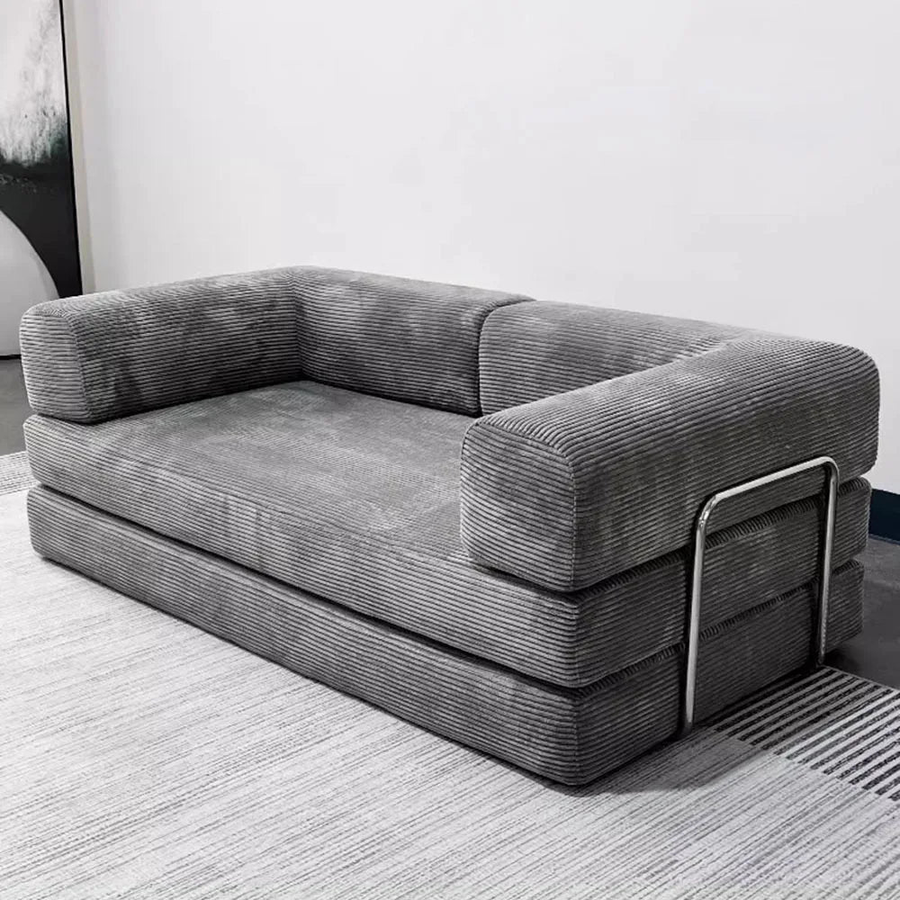 150cm Modern Style Air Compression Fabric Flannel Deformable Modular Couch for Living Room Sectional Composable Teddy Sofa Bed