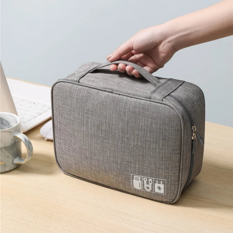 Reise Elektronik Organizer Tasche - Multifunktionale Aufbewahrung für Kopfhörer, Kabel und Zubehör