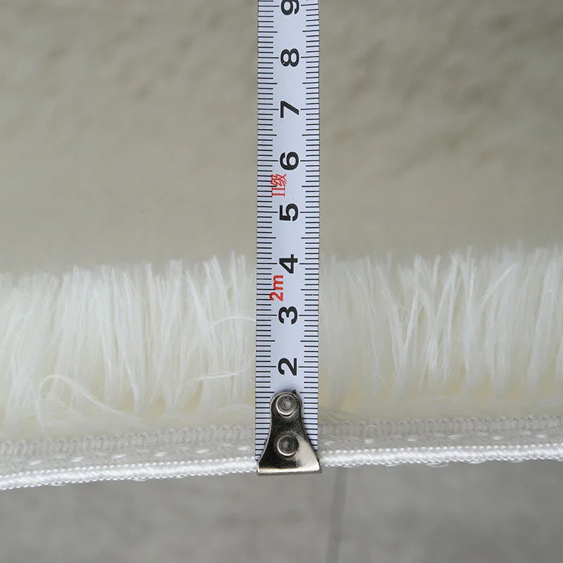 Weißer Flauschiger Teppich - Moderner Hochflor Teppich für Wohnzimmer, Schlafzimmer und Kinderzimmer