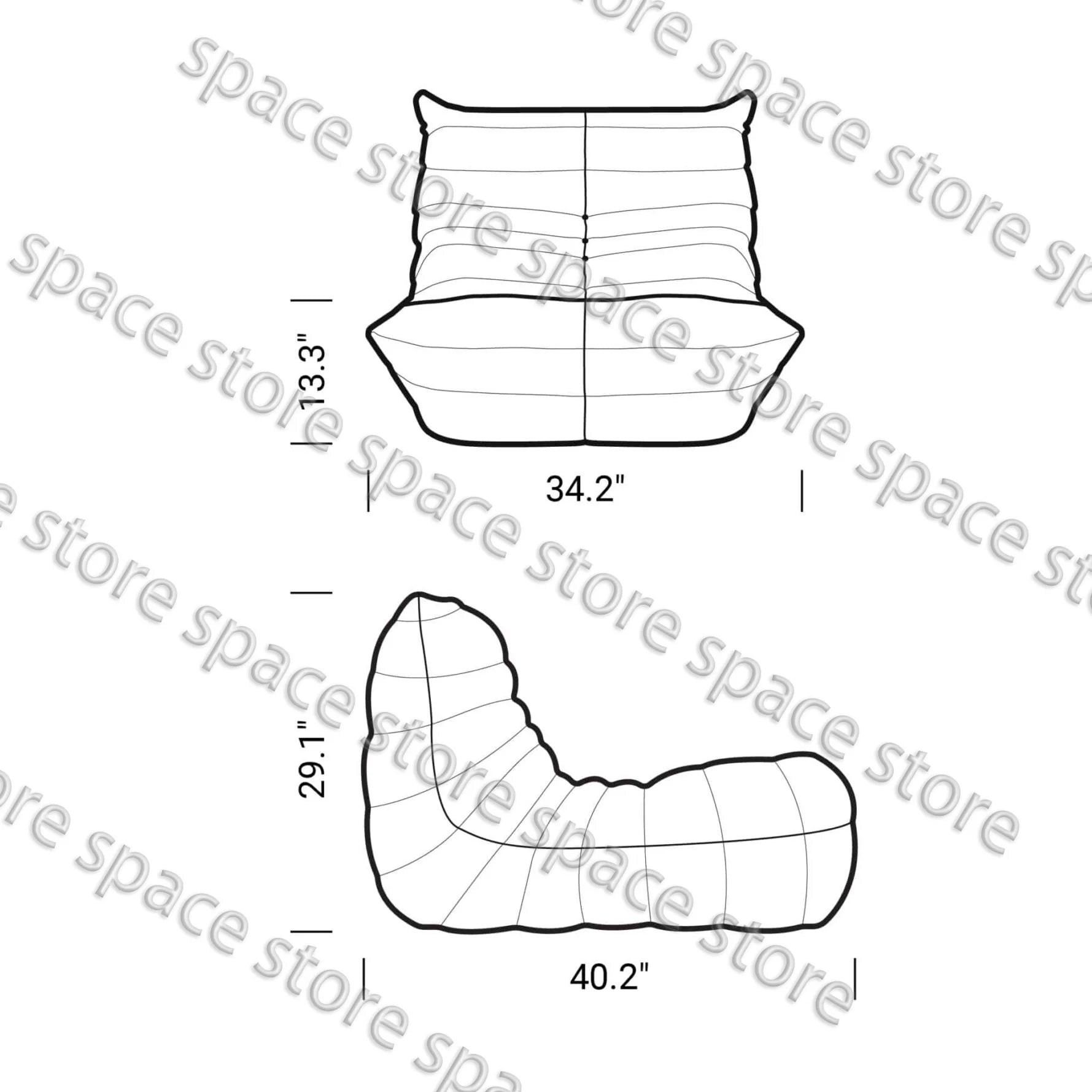 Caterpillar Lounge Sessel – Moderner Lazy Sofa für Balkon & Büro