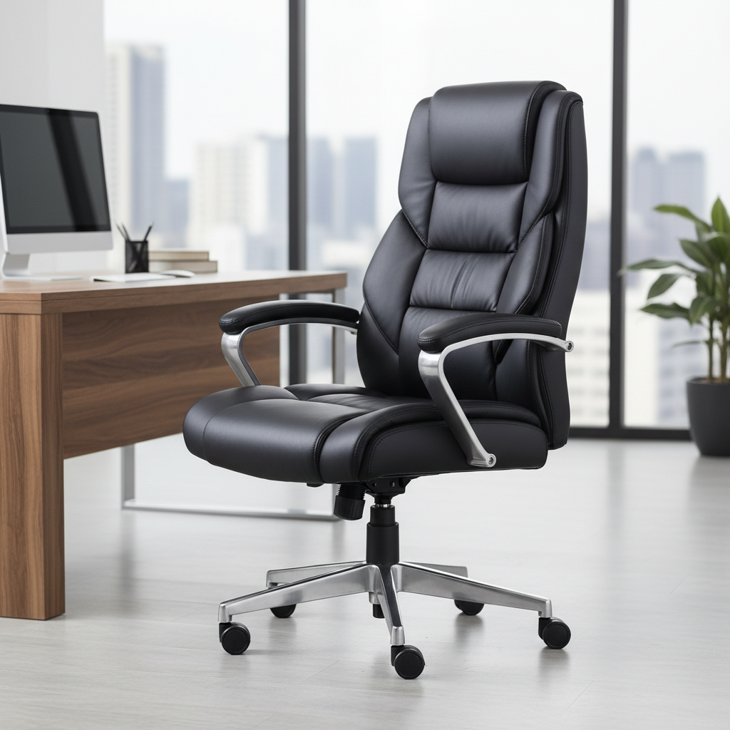 Bürostuhl Leder Ergonomisch Chef-Sessel Premium