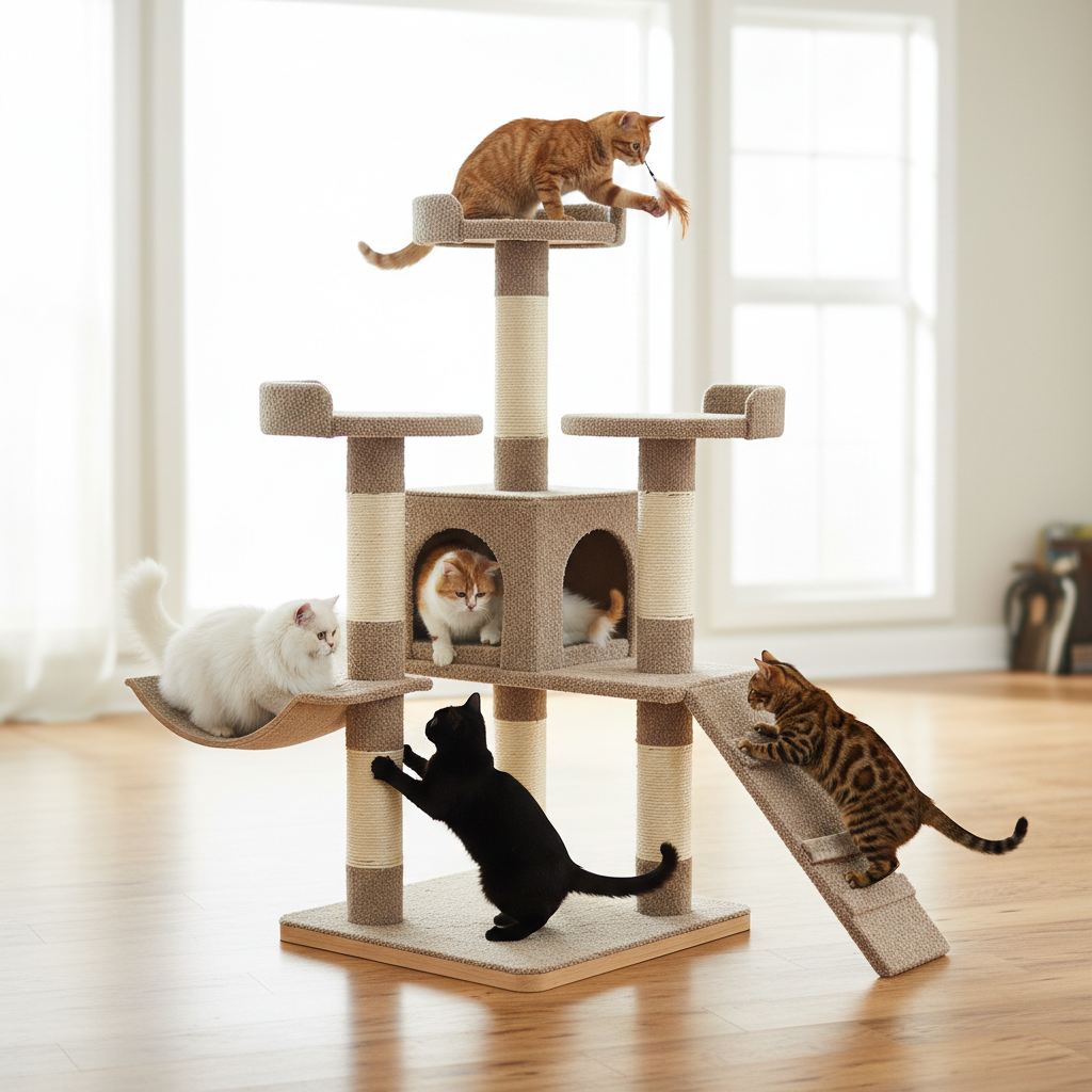 Premium Katzenkratzbaum mit Sisal - Stabil & Natürlich