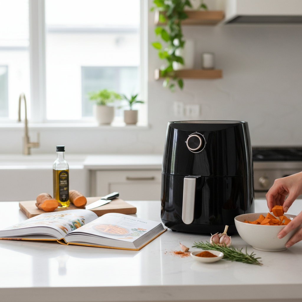 Heißluftfritteuse XXL 5.5L - Ölfrei & Gesund Kochen