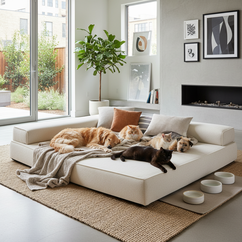 Orthopädisches Haustierbett mit Memory Foam - Waschbar